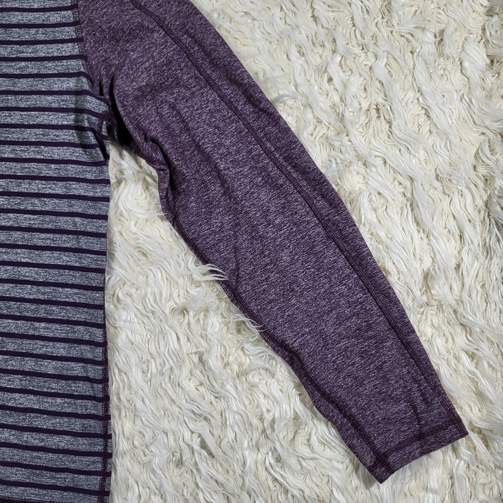 Lululemon Surge Warm 1/4 Zip Pullover Yachtie Stripe Heathered Grey Purple Large - Picture 6 of 16